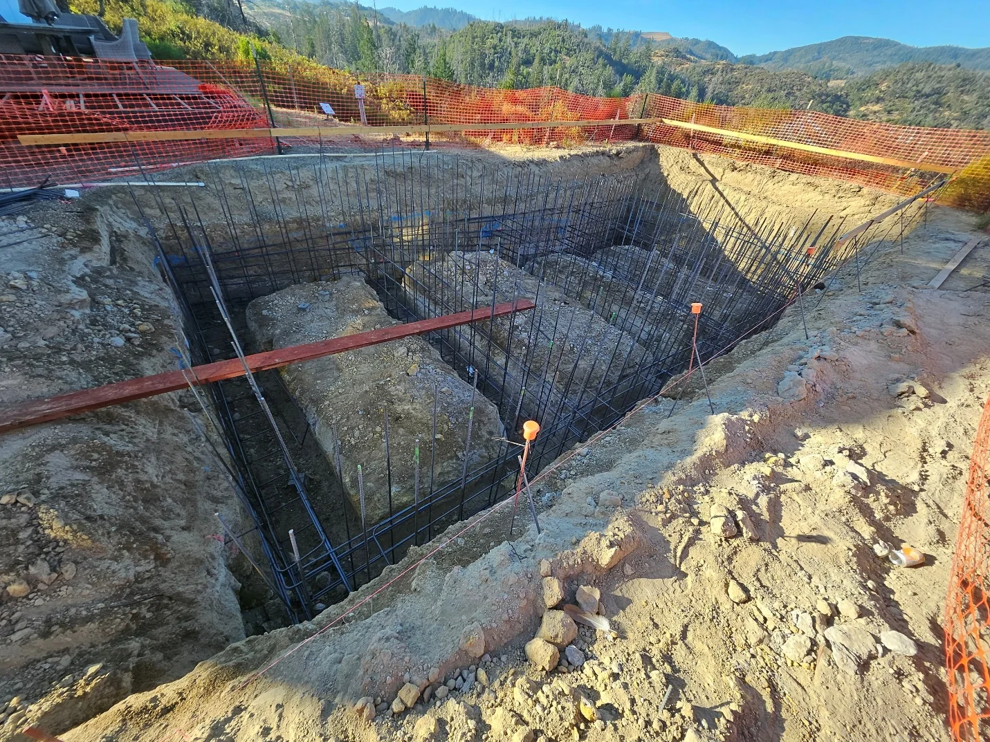 Deep footing excavation on the Calistoga property